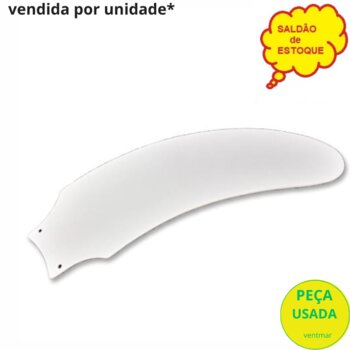 PÁ HÉLICE P/VENTILADOR DE TETO SPIRIT ZAYT VT01/VT02 - MDF BRANCA MODELO CURVA FACÃO - VENDIDA P/UNIDADE - ORIGINAL + SALDÃO