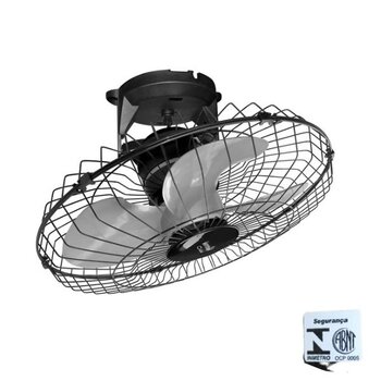 VENTILADOR DE TETO LOREN SID ORBITAL 50CM TURBO M1 BIV G/MT PRETO 4PÁS - ROTACAO 360-GRAUS - SEM LUMINÁRIA P/AREA GOURMET