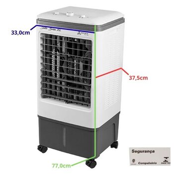 CLIMATIZADOR DE AR 020LT 110V080W VAZÃO-02000M3/H ATÉ-15M2 UMIDIFICADOR DELTA BRISA-20L PORTÁTIL BCO/CZA
