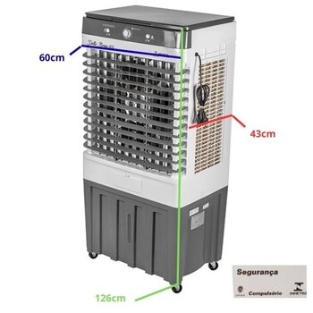 CLIMATIZADOR DE AR 080LT 110V250W VAZÃO-05500M3/H ATÉ-60M2 UMIDIFICADOR DELTA BRISA-80L PORTÁTIL BCO/CZA