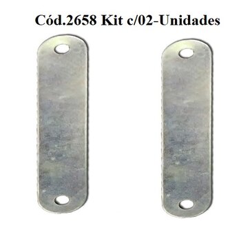 CHAPA P/FIXAR CABO DO CORTADOR VITALEX PEQUENO - KIT C/02UN 2-TIRANTES DE METAL