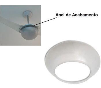 Anel Plástico de Acabamento da Luminária Ventilador de Teto SPIRIT VT202 - VT302 - Anel de Acabamento da Luminária Ventilador SPIRIT VT 202 e VT 302
