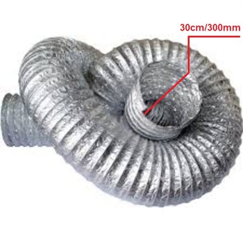 DUTO FLEXIVEL TUBO DE ALUMINIO 30CM P/EXAUSTORES - 300MM/314MM 12 POLEGADAS ALUDEC 6012 - VENDIDO P/METRO P/ ATE 140C?