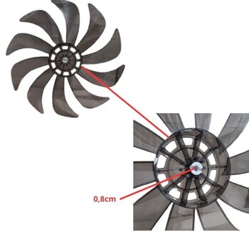 helice de 40cm ventilador ventisol 40cm 10pas fume turbo10 f08,0mm fixar c/porca r/esq n/ponta do eixo c/trava traseira