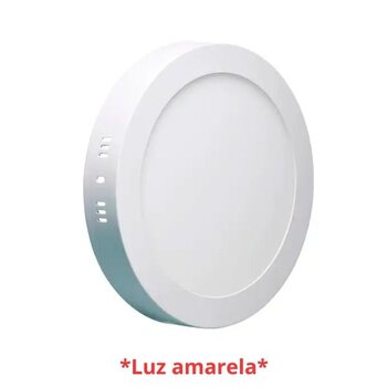 LUMINÁRIA PLAFON PAINEL LED SOBREPOR RD22,0CM P/VENTILADOR DE TETO - 18W3000KBIV AMARELA B/BRANCA - AVANT