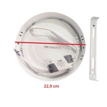 LUMINÁRIA PLAFON PAINEL LED SOBREPOR RD22,0CM P/VENTILADOR DE TETO - 18W3000KBIV AMARELA B/BRANCA - AVANT