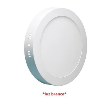 LUMINÁRIA PLAFON PAINEL LED SOBREPOR RD22,0CM P/VENTILADOR DE TETO - 18W6500KBIV BRANCA B/BRANCA - AVANT