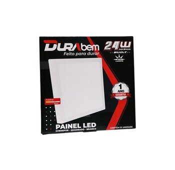 LUMINÁRIA PLAFON PAINEL LED SOBREPOR QD28,5CM - 24W6500KBIV BRANCA B/BRANCA - PAINEL DURABEM