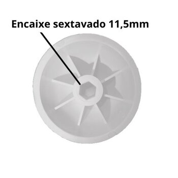 Carambola Encaixe E11,5mm Sextavado p/Espremedor de Frutas ARNO Antigo - Serve p/LUCRE Antigo - Plastica cor Branca - PST