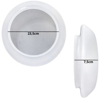 GLOBO CÚPULA VIDRO DA LUMINÁRIA P/VENTILADOR DE TETO ACVENT TREVISO ECLIPSE - LEITOSO ENC.EXT.23,5CM / 235MM