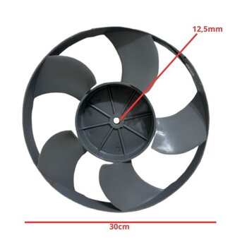 HELICE P/CLIMATIZADOR JOAPE BOB_SUPER / 767_JURERE 5PAS CINZA F13,0MM - DIAM.30CM