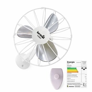 VENTILADOR DE PAREDE 030CM LOREN SID TURBO 30CM 220V-135W BRANCO HEL-3P G/MT CONTROLE DE VELOCIDADE