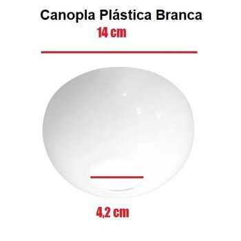 canopla plÁstica superior p/ventilador de teto latina - cor branca - diÂmetro 14cm - encaixe em haste 4,2cm