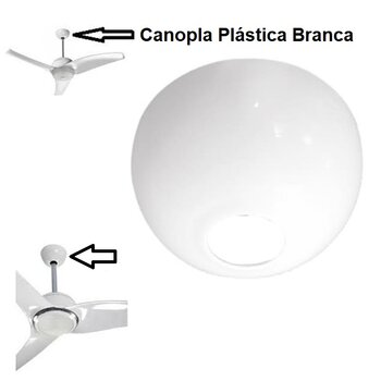canopla plÁstica superior p/ventilador de teto latina - cor branca - diÂmetro 14cm - encaixe em haste 4,2cm