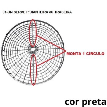 GRADE P/VENTILADOR 100CM VENTISOL DE 1-METRO PLÁSTICA PRETA - SERVE P/DIANTEIRA OU TRASEIRA (01-UN=01-CÍRCULO) *SEM EMBLEMA LOGOMARCA