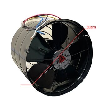 EXAUSTOR DE 30CM VENTI-DELTA BIV200W ALTA ROTAÇÃO-1720RPM ALTA VAZAO-02400M3H - SERVIÇO PESADO P/CHURRASQUEIRA CHAMINES COIFAS CABINE DE PINTURA