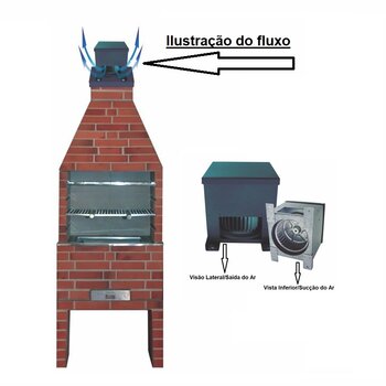 Exaustor de 26cm Artek BIV70W Alta Rotacão 3020rpm Vazao 00600m3/h Exalatek Siroco - Linha Pesada p/Lareiras Cozinhas e Churrasqueira Domestica