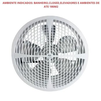 EXAUSTOR DE 35CM ITC350 ED350 220V-92W VAZAO-0990M3/H P/BANHEIRO E AMBIENTES CLOSED ELEVADORES ATE 180M2