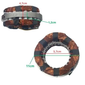 estator bobinado motor ventilador osc. loren sid 50/60cm biv200/220w08,5uf 4p 12/24cm al 12mm t.m2/m3 - turbo tufao coluna mesa ou parede - cap.08,5uf