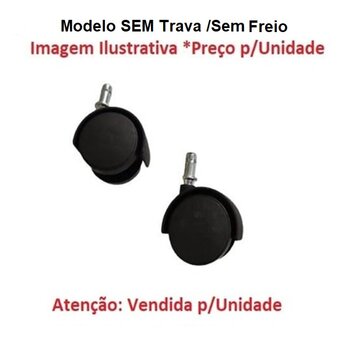 roda rodizio p/climatizador ventisol 20lt nobille clm20 - *vendida p/unidade* - modelo sem trava/sem freio - rodinha nobille 20litros
