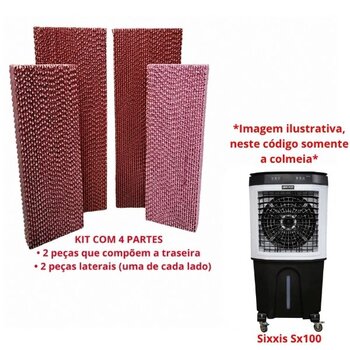 COLMEIA P/CLIMATIZADOR - E05,5X L27,0 X A/C071,0CM 2-TRAS + 2-LAT ESP.05,5X L25,0 X A/C058,0CM - KIT SIXXIS SX100 108LT - PAINEL EVAPORATIVO 2-0712