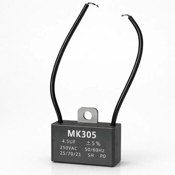 CAPACITOR 004,5UF 2FIOS QD 450VAC CBB61 011006 c/suporte - P/VENTILADOR DE TETO VENTISOL/ P/EXAUSTOR VENTISOL 50CM 110VOLTS 