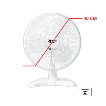 Ventilador de Mesa 40cm Loren Sid Turbo Wind 3Pas 127v cor Branca Grade Branca - Chave Controladora de Velocidade *SALDÃO ÚLTIMAS PEÇAS*