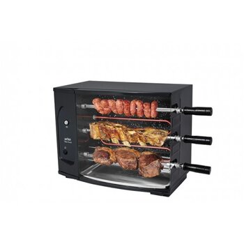 Assador Churrasqueira Rotativa Elétrica 110Volts 03-Espetos - Arke Vitta Smart - Modelo p/Uso Direto na Tomada 110Volts