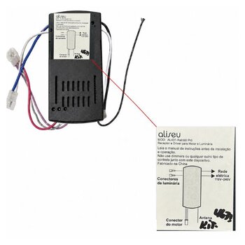 CONTROLE REMOTO VENTILADOR ALISEU RETRÁTIL PRO-22 KIT AL430+AL431 QJ-16-JH 22C3Y-650 5510 35W 110-245V