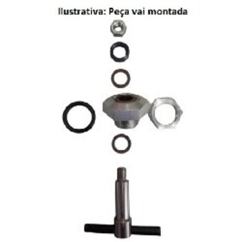 Arraste Mancal da Base do Copo P/Liquidificador JL Colombo BR-Baixa Rotação LIQ.06LT_a_30LT Superior/Copo Montado + SEM LÂMINAS