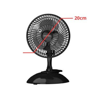 VENTILADOR DE MESA 020CM VENTISOL MINI 110V PRETO HEL-3PAS CINZA - MICRO MINI BLACK - OCP-0040