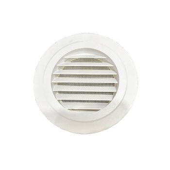 GRADE VENEZIANA 15X15CM 06,0 150MM GRELHA FIXA REDONDA PLÁSTICA BRANCA - P/VENTILAÇÃO DE SUPERFÍCIE S/TELA - RTN-6 150 