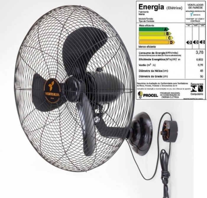 Ventilador De Parede 65cm Ventisilva Bivolts - Chave Com Controle De ...