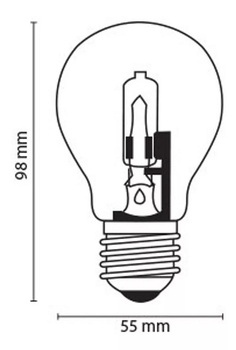 Lampada Comum Eco Halogena Clara H100 70w 127v Ourolux - Lampada para Churrasqueiras - Lampada para Fogão