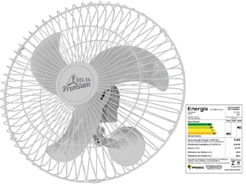 Ventilador de Parede 060cm Venti-Delta Premium Bivolts 170w cor Branca Helice 3Pas Chave 3-Velocidades