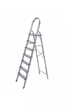 Escada de Aluminio 07 Degraus - Real Escadas Domesticas de Aluminio com Alca Longa para Melhor Apoio - Uso Residencial