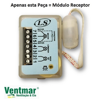 Módulo Receptor para Controle Remoto LS AT1 Bivolt - Apenas O Módulo Receptor que Fica No Ventilador
