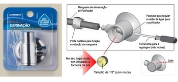 Nipel Derivador de Água para Instalação de Filtro Purificador de Água Lorenzetti - Latina - Nipel 1/2 Polegada