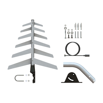 Antena Indusat Digital Externa Mini Log 10 Elementos Cabo 16M+Suporte AE-850I