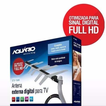 Antena Indusat Digital Externa Mini Log 10 Elementos Cabo 16M+Suporte AE-850I