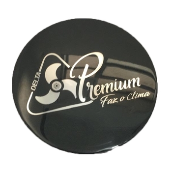 Emblema das Grades dos Ventiladores Venti-Delta - Cor Preta - Logomarca Premium Oscilante 4Pinos de Travamento