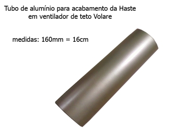 Acabamento Tubo De Alumínio para Ventilador De Teto VOLARE - cor Gold - Medindo 16cm