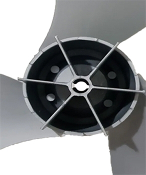 Helice de 30cm para  Ventilador Arno Turbo Silencio 30cm 3Pas Prata/Cinza - Encaixe Cruzeta Dianteira Eixo 8,0mm SEM Trava Traseira - Helice Arno TS P
