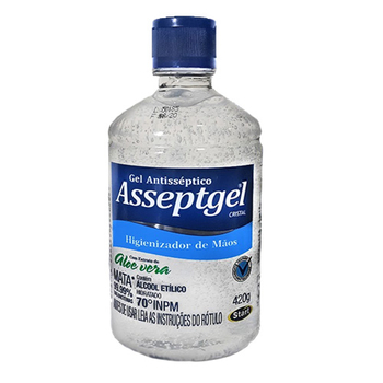 Higienizador Álcool Gel Antisséptico 70% 420g Asseptgel